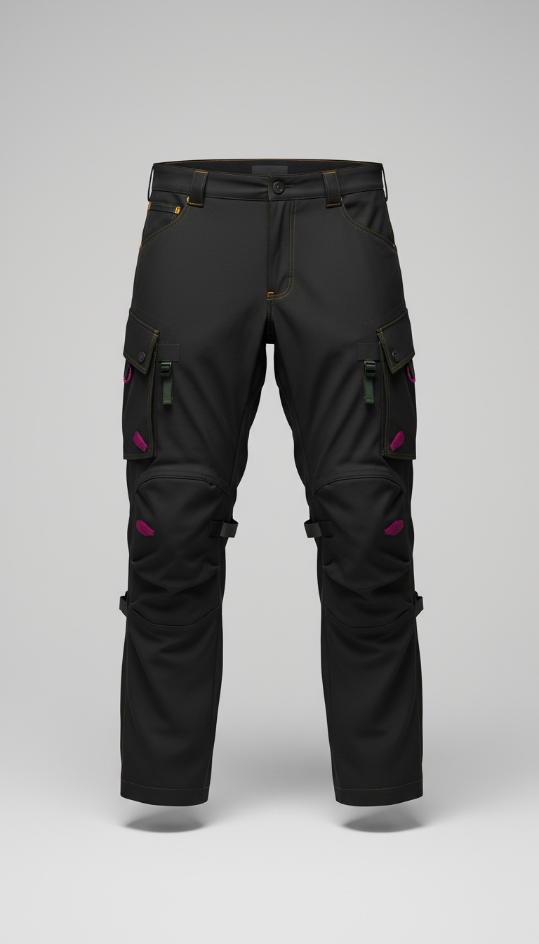 Technical cargo pants in ramp black